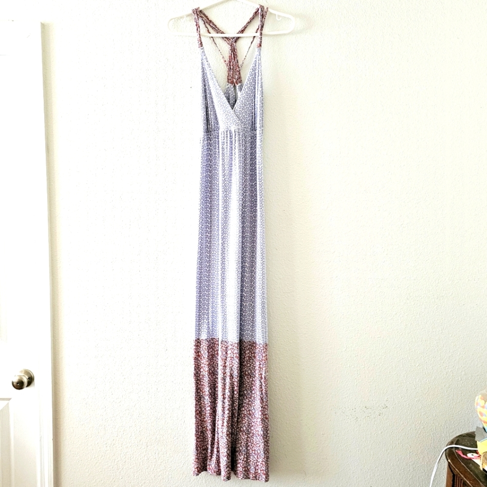 Daisy Fuentes Maxi Dress - White and Brown